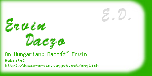 ervin daczo business card